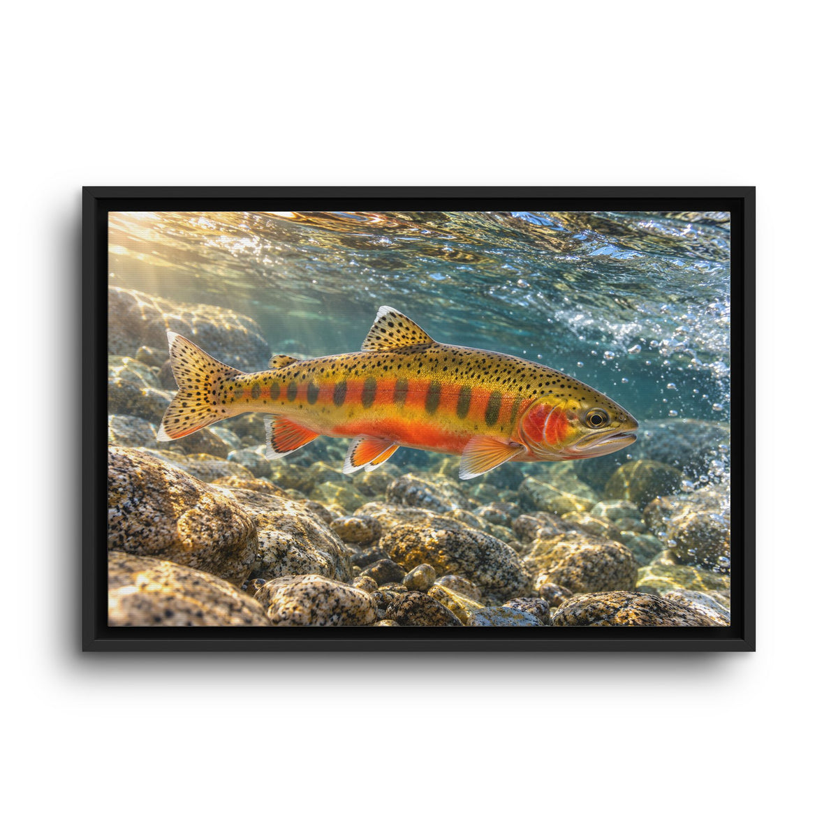Sierra Sunrise Golden Trout framed canvas wall art, view 2