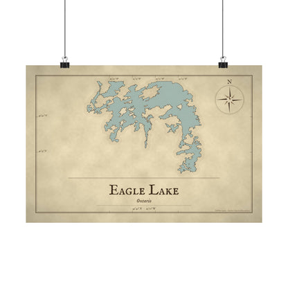 Eagle Lake Vintage Map poster wall art, view 2
