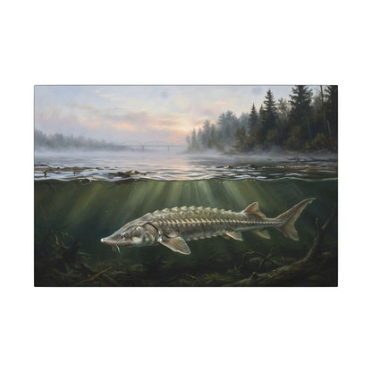 Sturgeon Dawn River canvas wall art, view 2