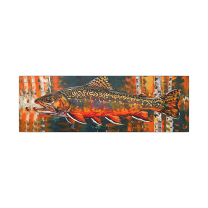Legends Bold Spawning Brook Trout Panorama long canvas wall art, view 3