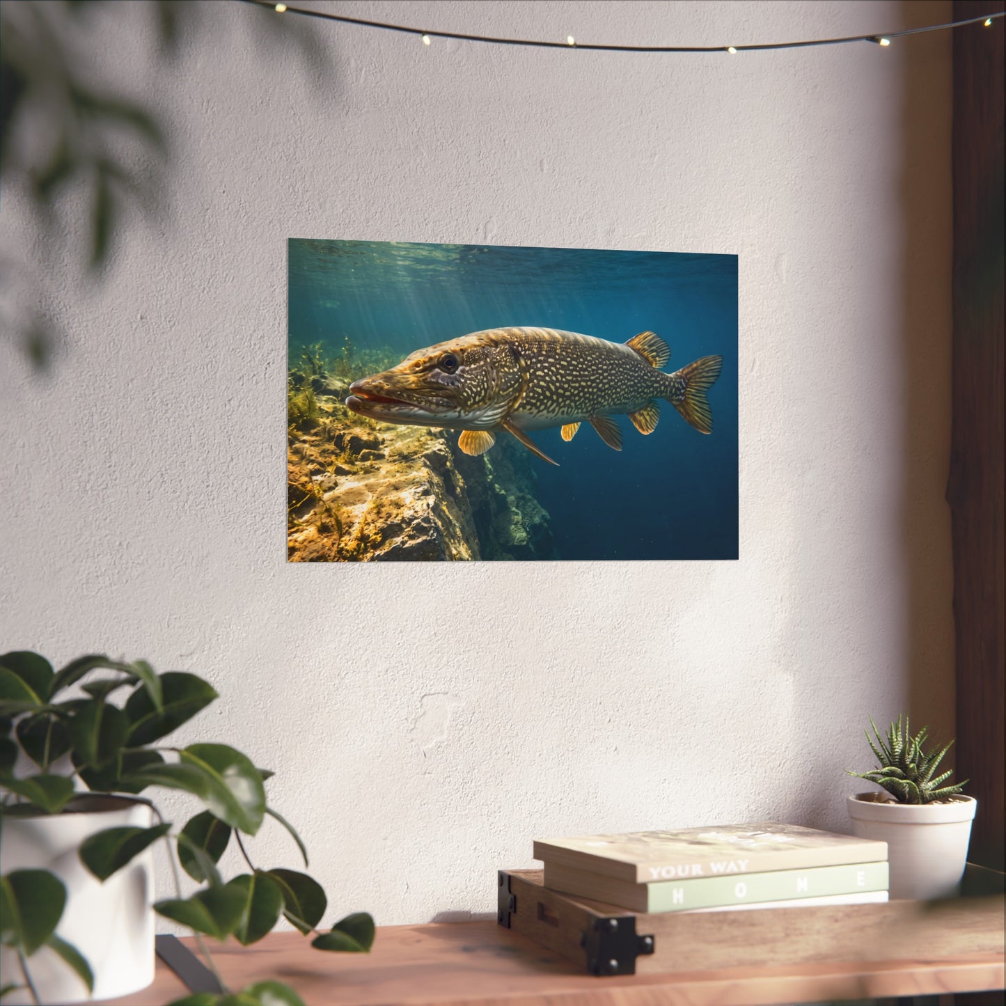 Northern Pike Deep Water Cruise Fine Art Print — Museum-Quality Giclée for Anglers