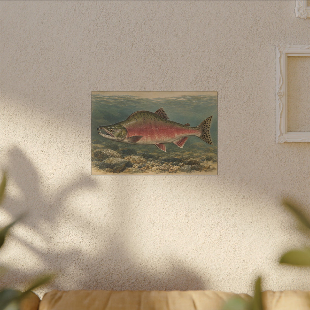 Riverbed Study Pink Salmon canvas wall art, view 5