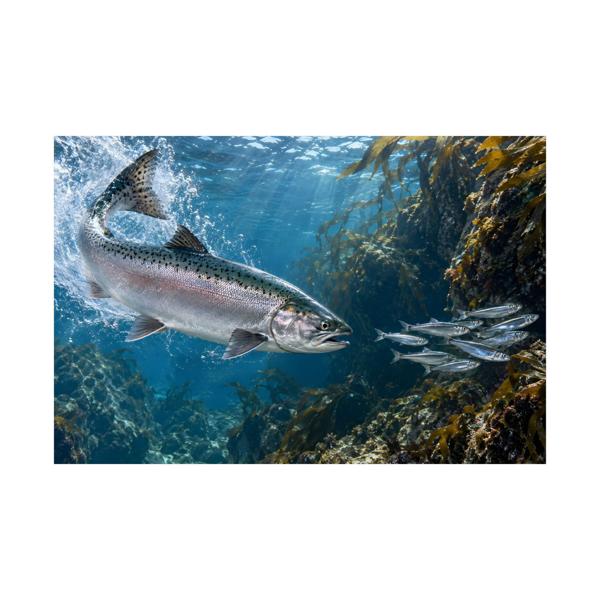 Silver Torpedo Chinook Salmon poster wall art, view 4