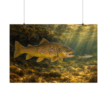 Streamer Chase Brown Trout poster wall art, 36x24 size view