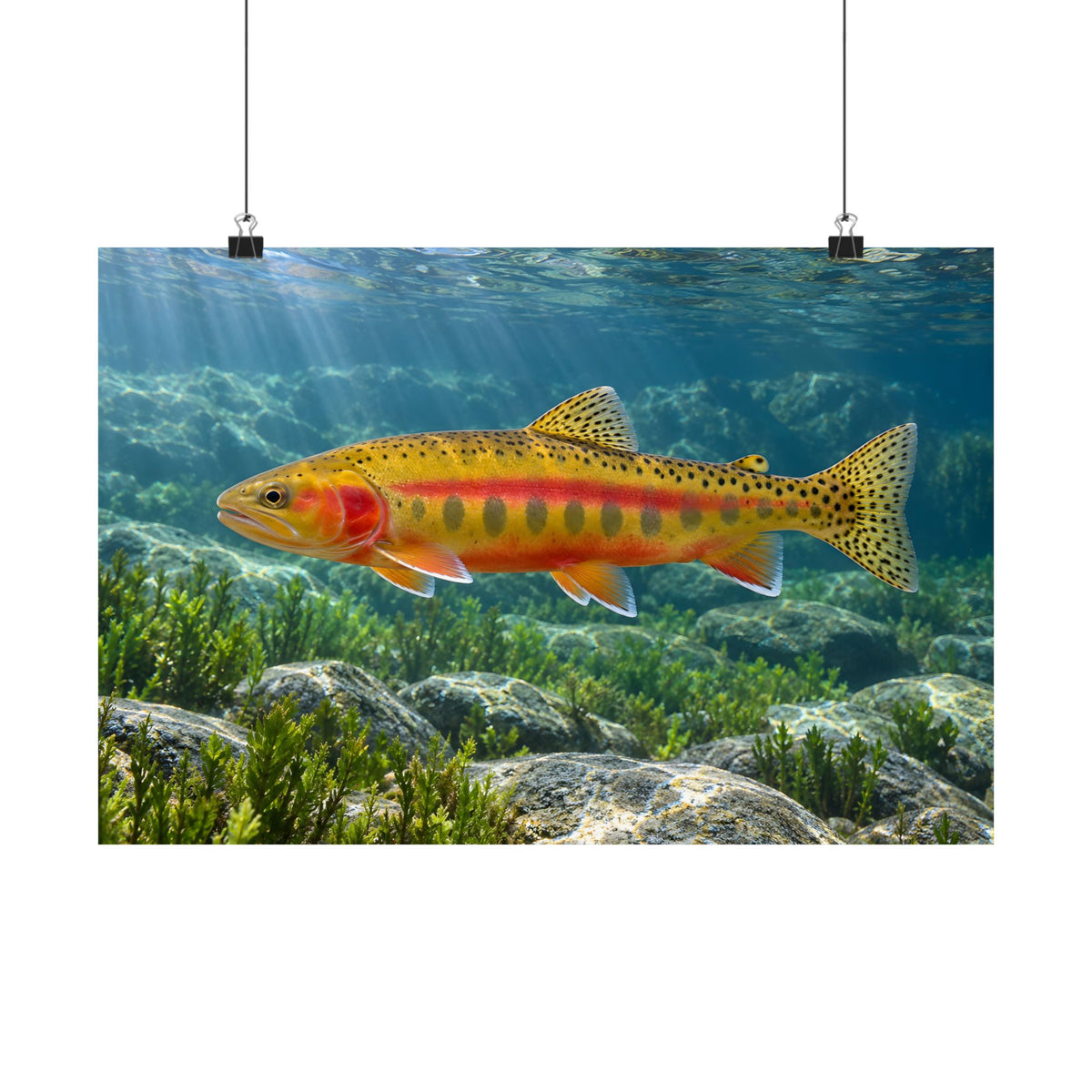 Gliding Through Sierra Waters Golden Trout poster wall art, view 2