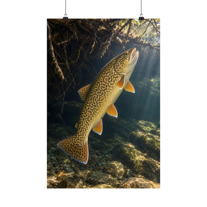 Beneath Sunlit Roots Tiger Trout poster wall art, view 3