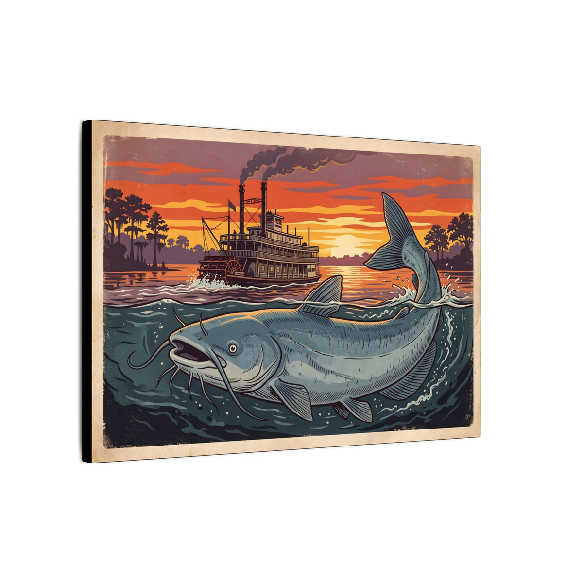 Blue Catfish Riverboat canvas wall art, view 4