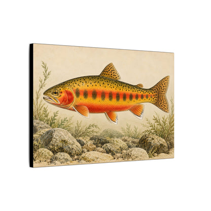 Vintage Stream Study Golden Trout canvas wall art, view 4