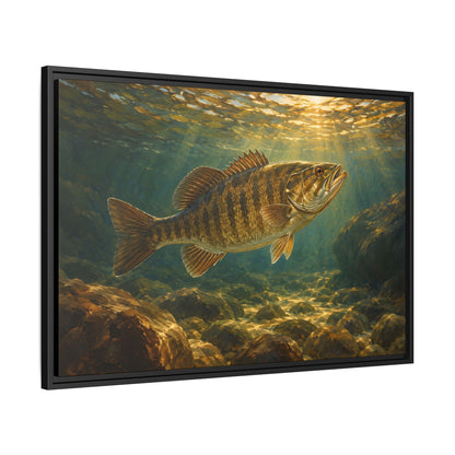 Bronzeback Rising Smallmouth Framed Canvas wall art, view 4
