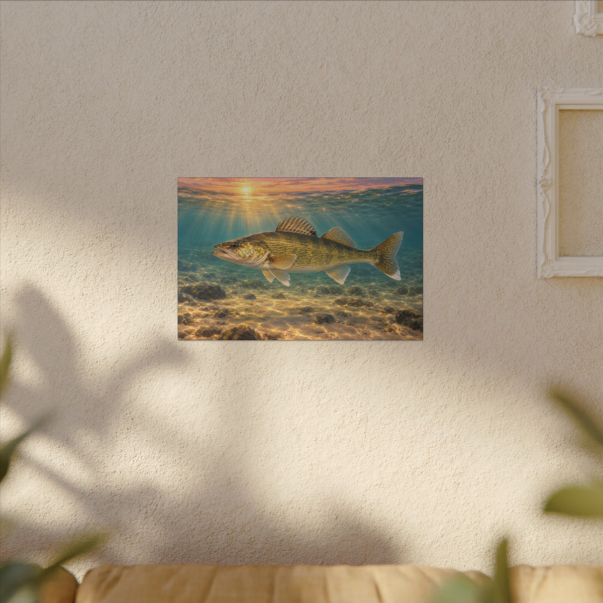 Underwater Walleye canvas wall art, view 5