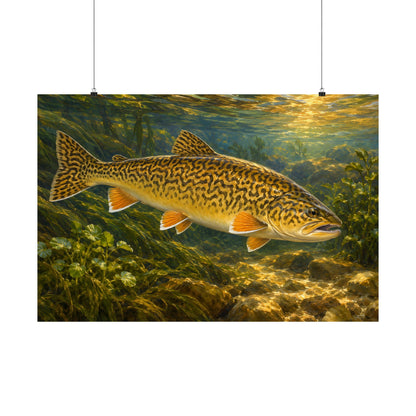 Golden Hour Watercress Tiger Trout poster wall art, view 3
