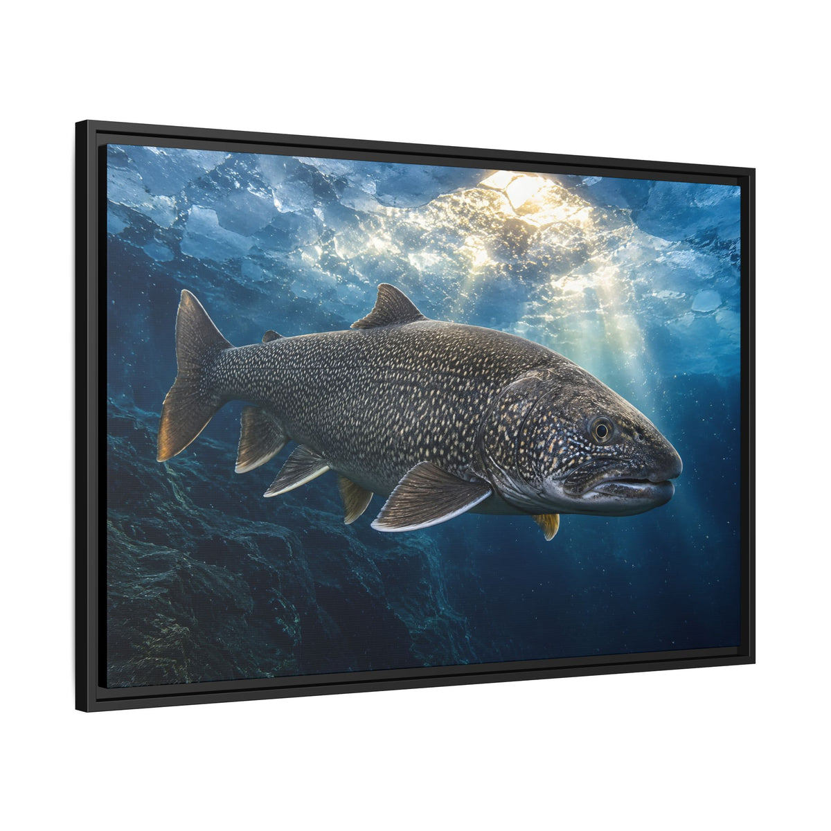 Cathedral of Ice Lake Trout framed canvas wall art, view 4