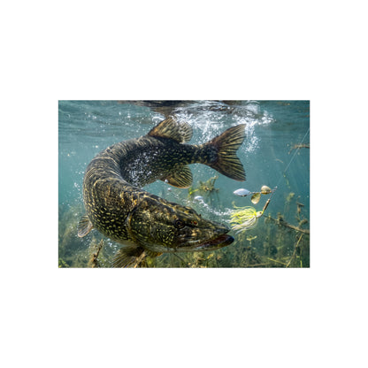 Northern Pike Turning Strike Fine Art Print — Museum-Quality Giclée for Anglers