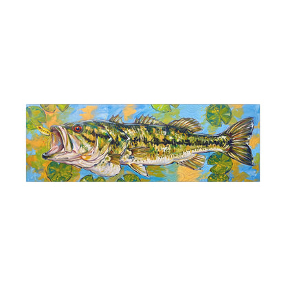 Legends Bold Lily Pad Largemouth Bass Panorama long canvas wall art