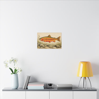 Vintage Stream Study Golden Trout canvas wall art, view 6