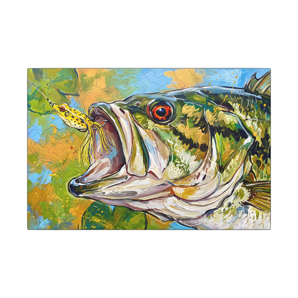 Legends Bold Close-Up Lily Pad Largemouth Bass canvas wall art