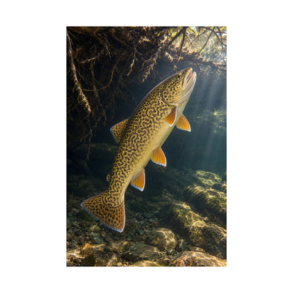 Beneath Sunlit Roots Tiger Trout poster wall art, view 4