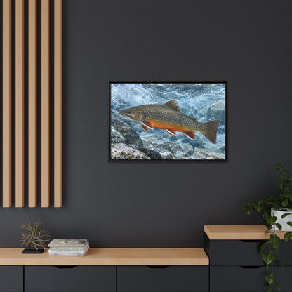 Snowmelt Run Brook Trout framed canvas wall art, view 6
