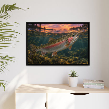 Dusk Rise Rainbow Trout framed canvas wall art – photo 5