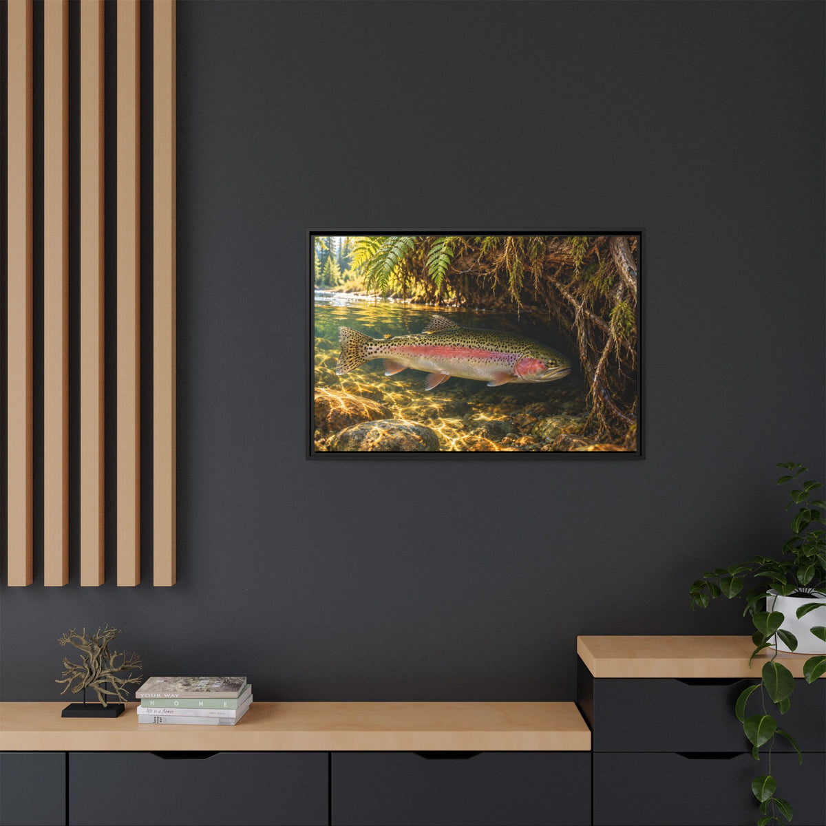 Cedar Cutbank Rainbow Trout framed canvas wall art – photo 6
