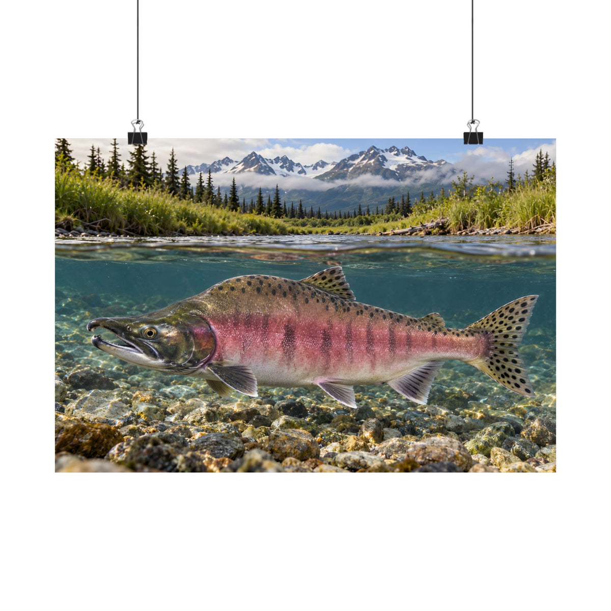 Alaska Creek Pink Salmon poster wall art, view 2