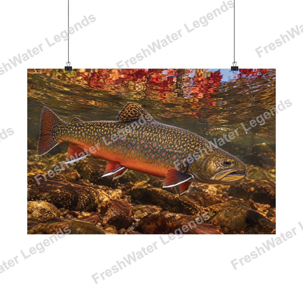 Brook Trout - Crimson October digital art print