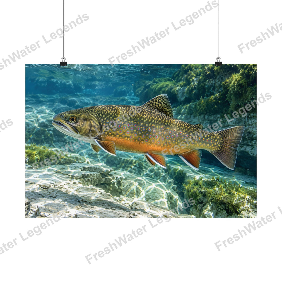 Brook Trout - Sapphire Spring digital art print