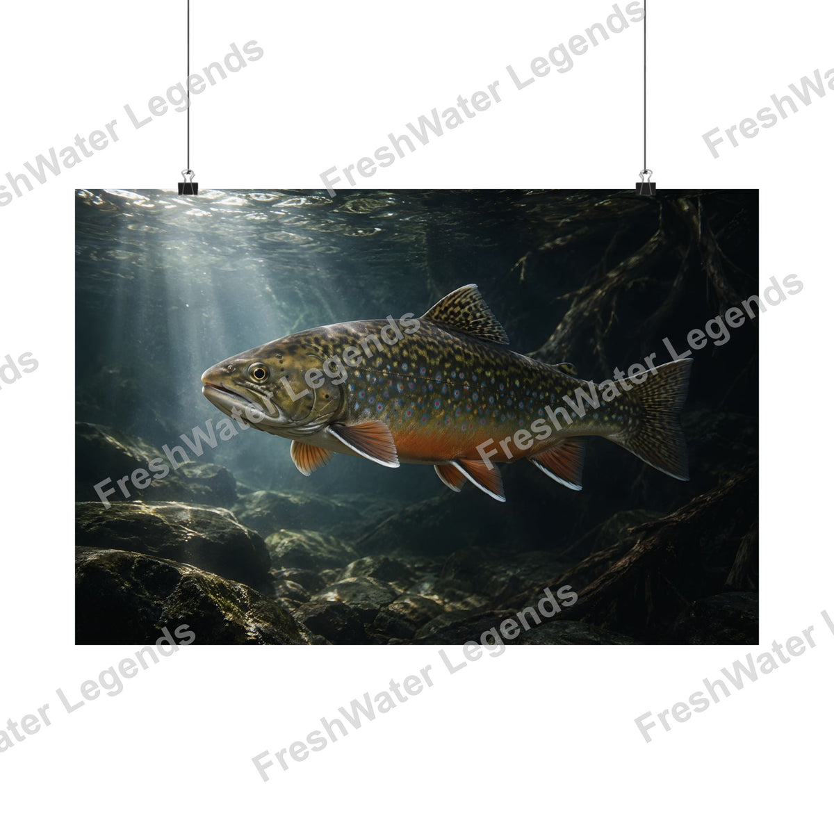 Brook Trout - Shadow Pool digital art print