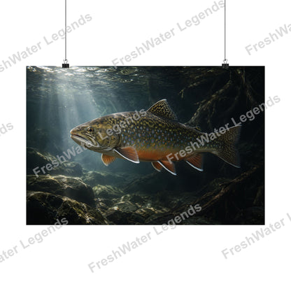 Brook Trout - Shadow Pool digital art print