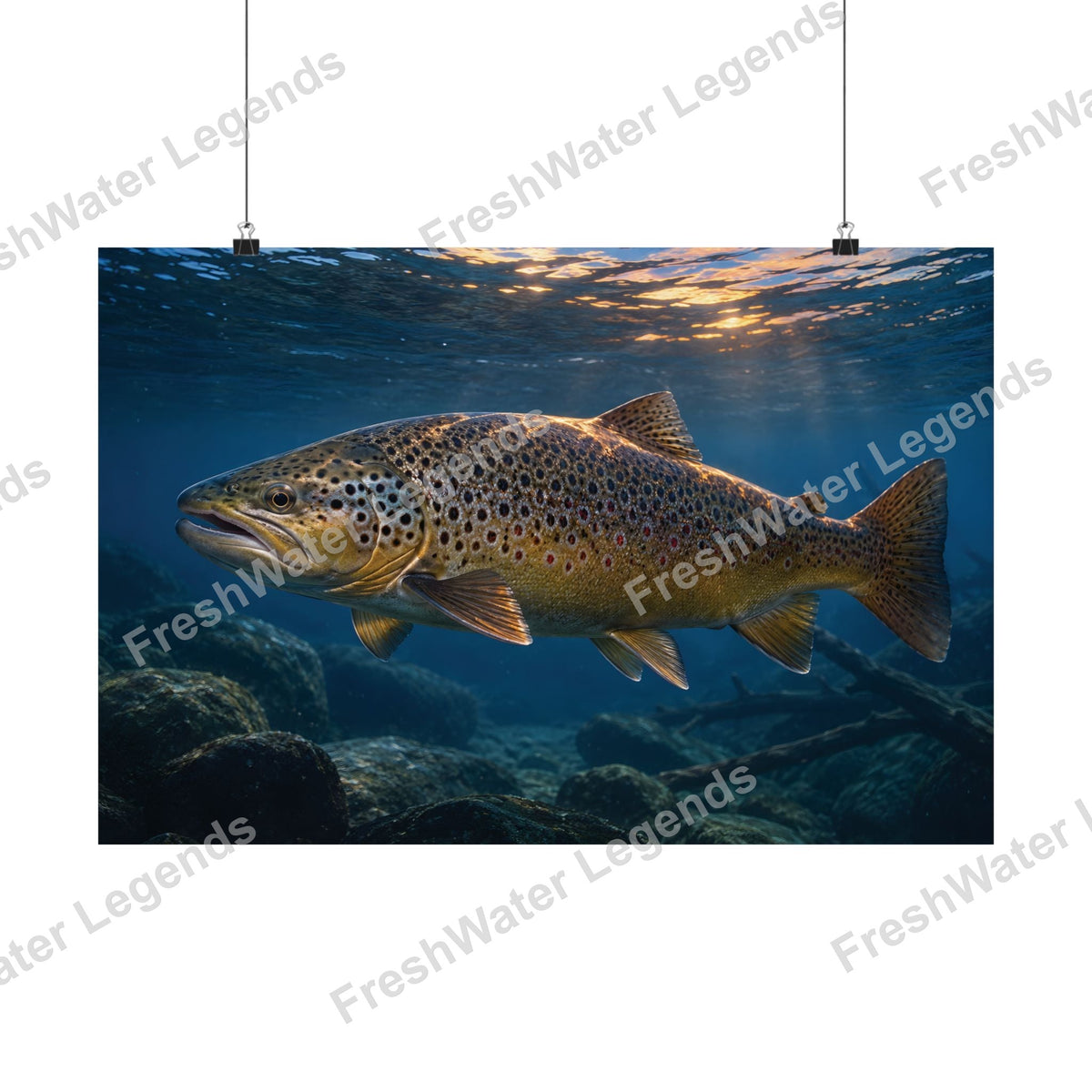 Brown Trout - Blue Hour Giant digital art print