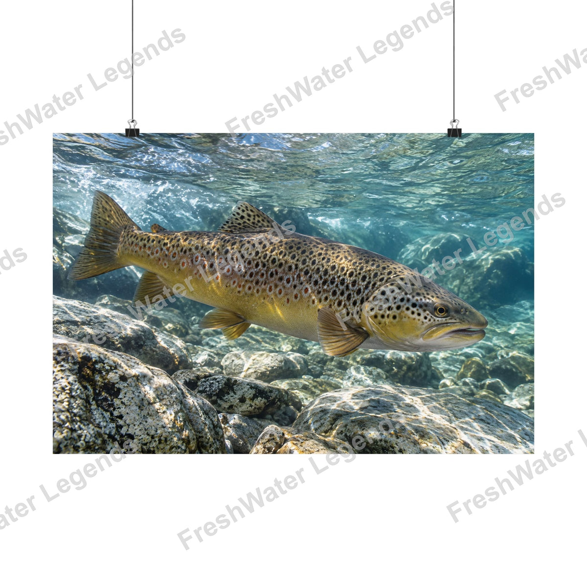 Brown Trout - Emerald Undercut digital art print