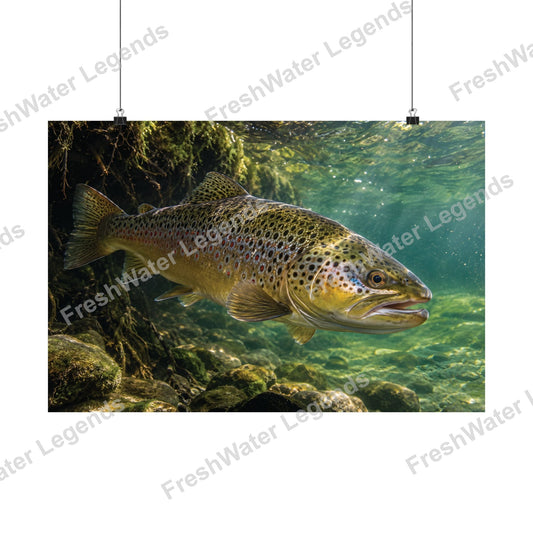 Brown Trout - Granite Current digital art print
