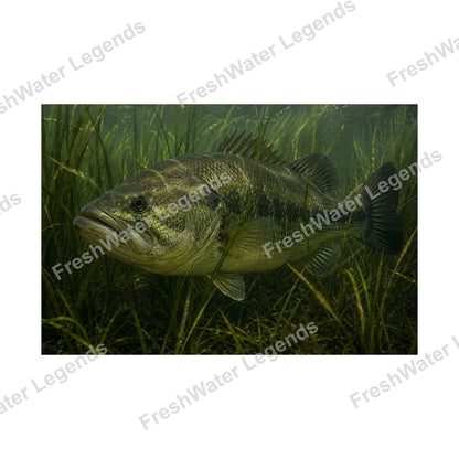 Largemouth Bass - Grass Bed Ambush digital art print