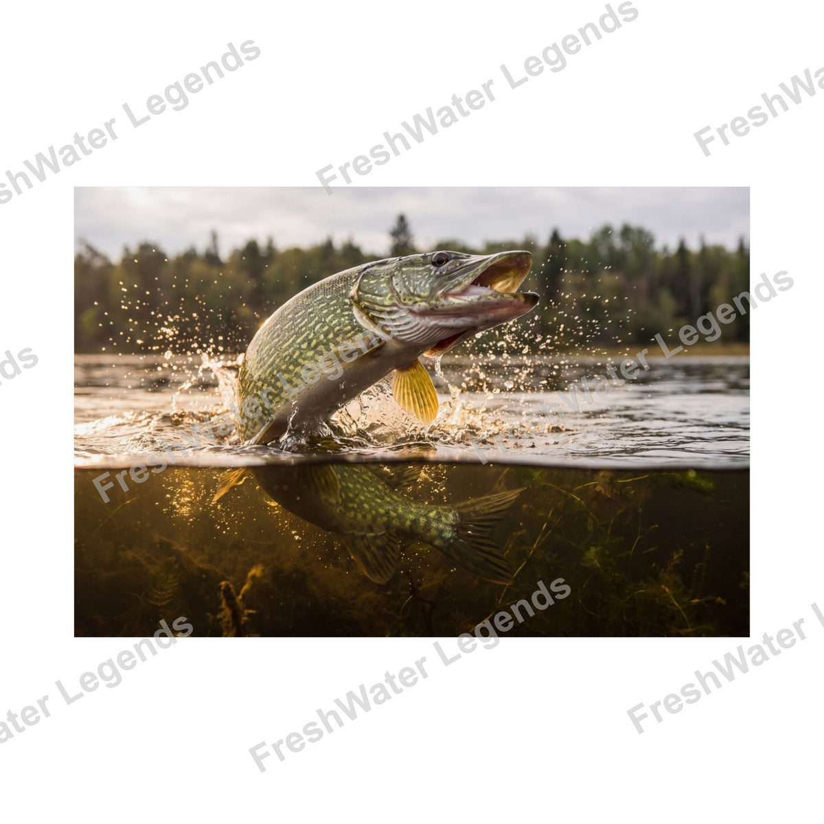 Northern Pike - Boatside Battle digital art print
