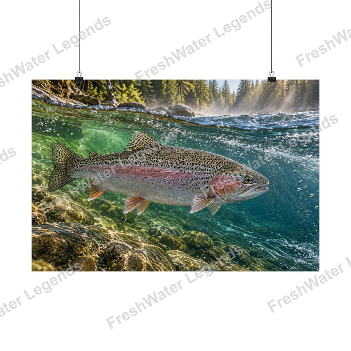 Rainbow Trout - Emerald Current digital art print
