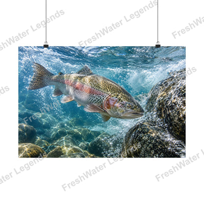Rainbow Trout - Granite Power digital art print