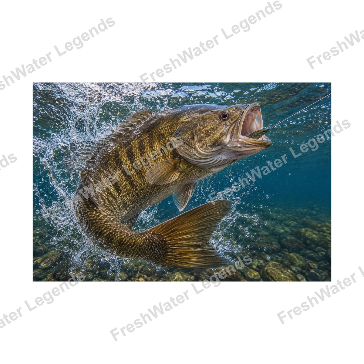 Smallmouth Bass - Boatside Fight digital art print