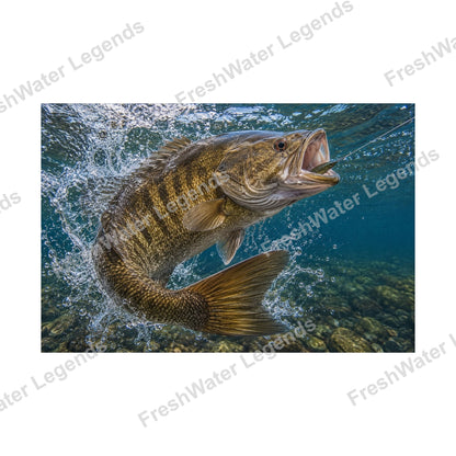 Smallmouth Bass - Boatside Fight digital art print
