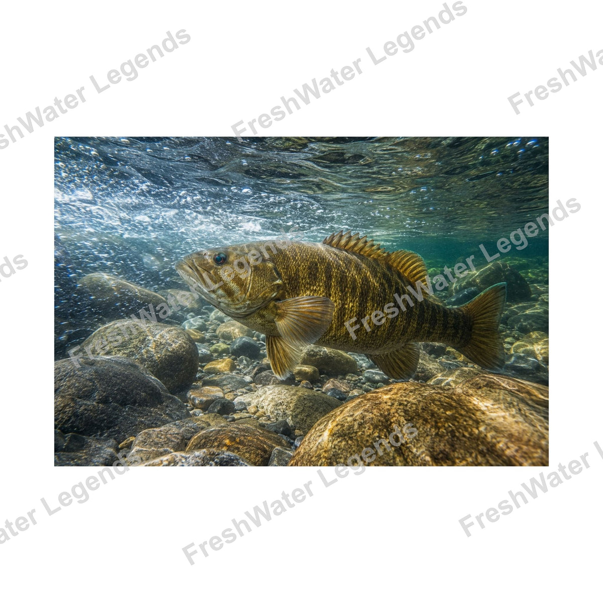 Smallmouth Bass - Current Seam digital art print