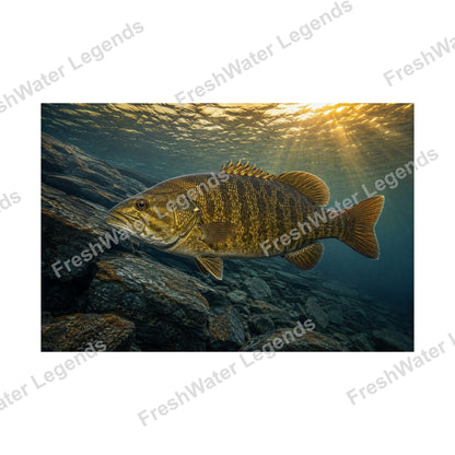 Smallmouth Bass - Northern Sunrise digital art print