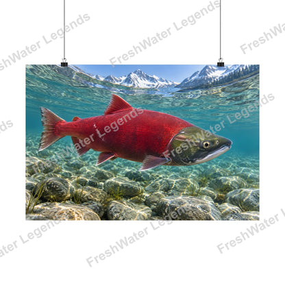 Sockeye Salmon - Ruby of the Shallows digital art print